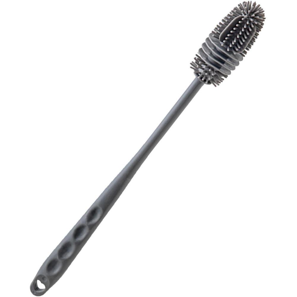 image:imageBrosse Nettoyeur  Rutilisable Brosse  Biberon en Silicone  MultiUsages Nettoyage  Manche Long pour  Bouteille deau Gourde Sport Verre BiberonGris
