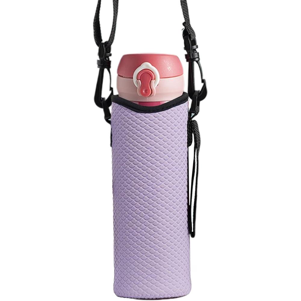 image:imageHousse pour BouteillePochette Bandoulire Isotherme GrandeSupport pour Bouteille dEau avec Sangle Pour Le Voyage Les Sports Le Cyclisme Le Camping La Randonne La Pche La Chasse LEscaladViolet