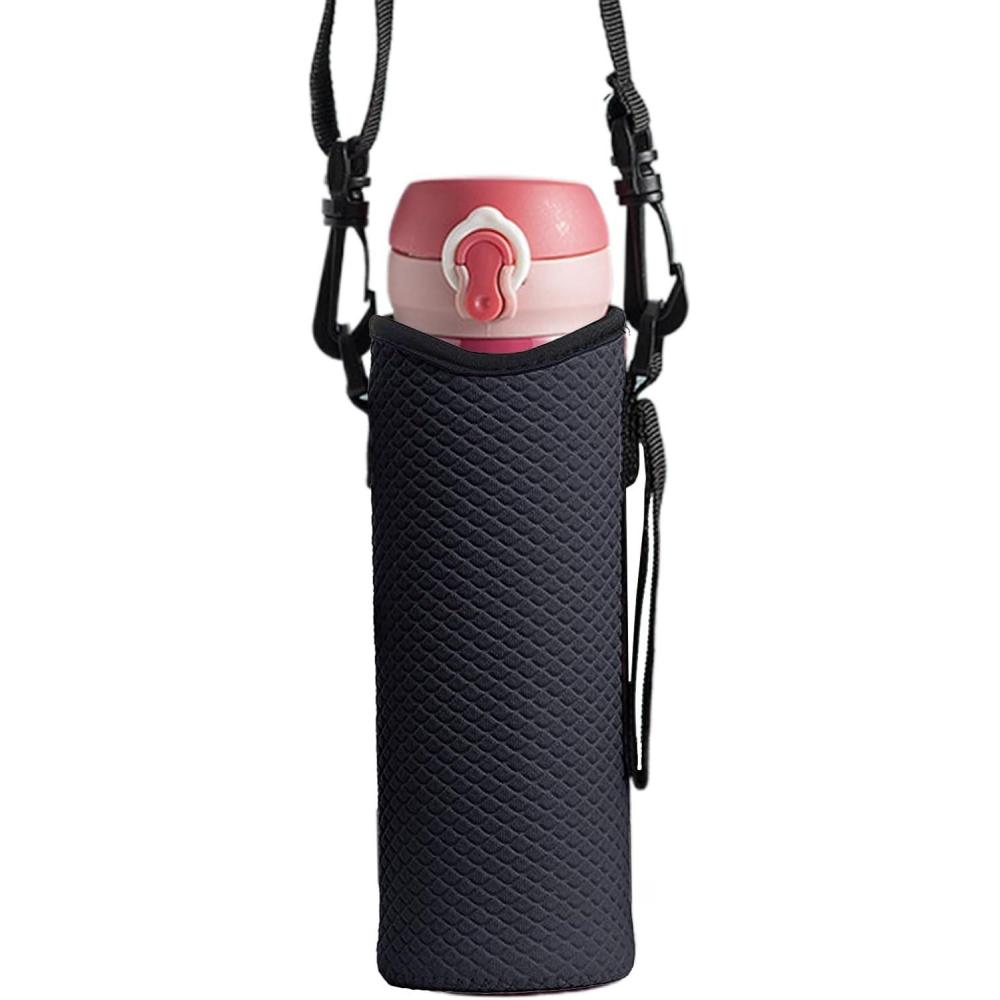 image:imageHousse pour BouteillePochette Bandoulire Isotherme GrandeSupport pour Bouteille dEau avec Sangle Pour Le Voyage Les Sports Le Cyclisme Le Camping La Randonne La Pche La Chasse LEscaladNoir