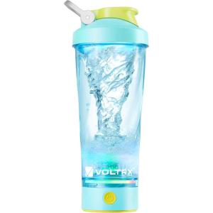 VOLTRX électrique Protéine Shaker, portable Vortex mélangeur, shaker tasse rechargeable par USB pour boissons protéinées, fabriqué avec Tritan, sans BPA, 600 ml(Cyan)