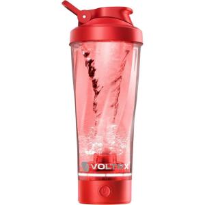 VOLTRX électrique Protéine Shaker, portable Vortex mélangeur, shaker tasse rechargeable par USB pour boissons protéinées, fabriqué avec Tritan, sans BPA, 600 ml(Crimson Red)