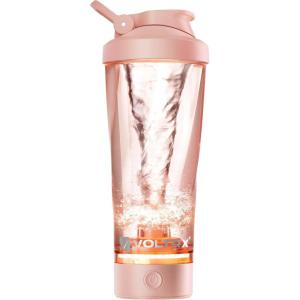 VOLTRX électrique Protéine Shaker, portable Vortex mélangeur, shaker tasse rechargeable par USB pour boissons protéinées, fabriqué avec Tritan, sans BPA, 600 ml(Pink)