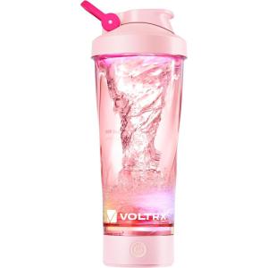 VOLTRX électrique Protéine Shaker, portable Vortex mélangeur, shaker tasse rechargeable par USB pour boissons protéinées, fabriqué avec Tritan, sans BPA, 600 ml(Sakura Pink)