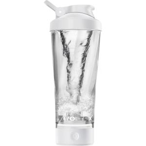 VOLTRX électrique Protéine Shaker, portable Vortex mélangeur, shaker tasse rechargeable par USB pour boissons protéinées, fabriqué avec Tritan, sans BPA, 600 ml(White)